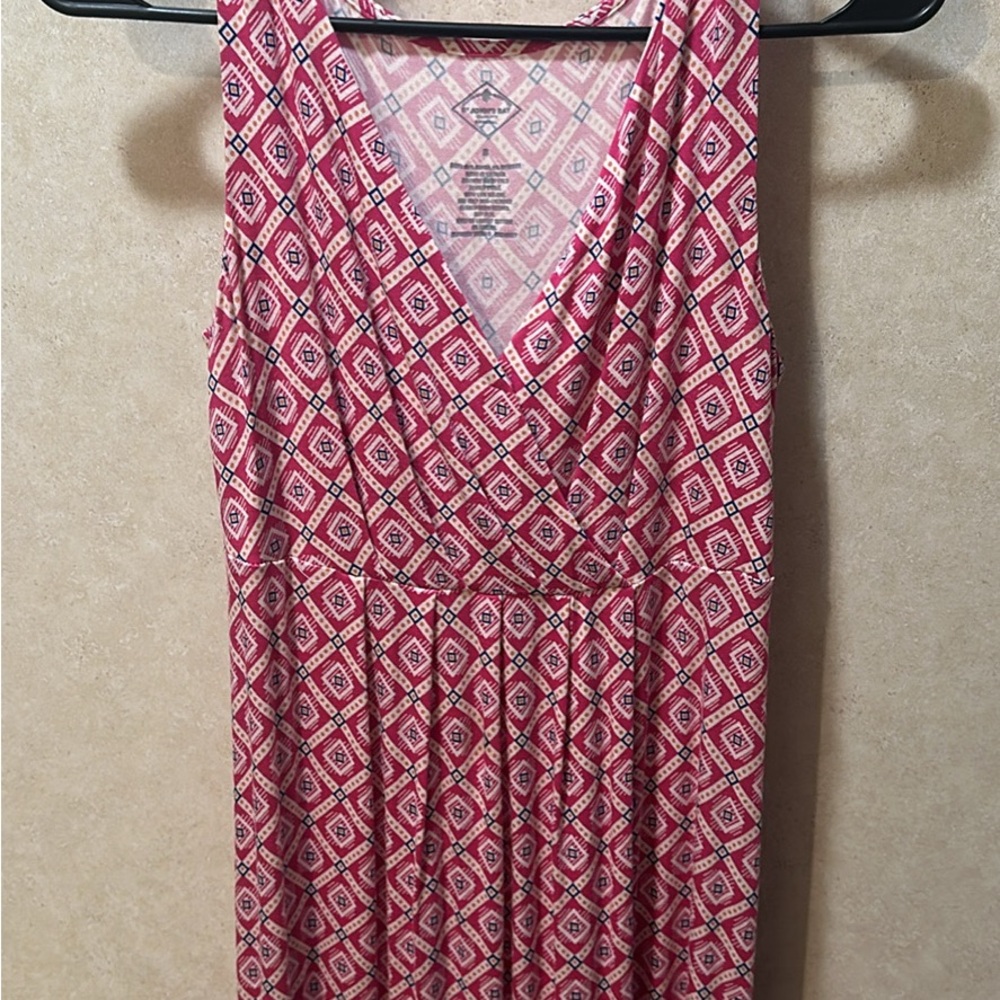 Geometric Pink Sleeveless Dress